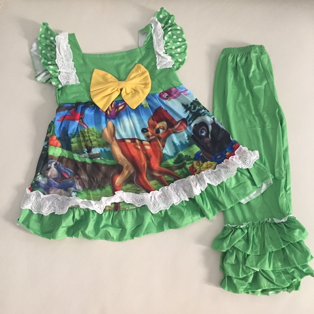 Bambi Cute ruffle tunic pants set - Picture 2 of 5
